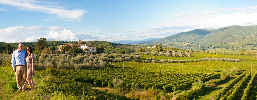 Panoramic image of the Tuscan countryside