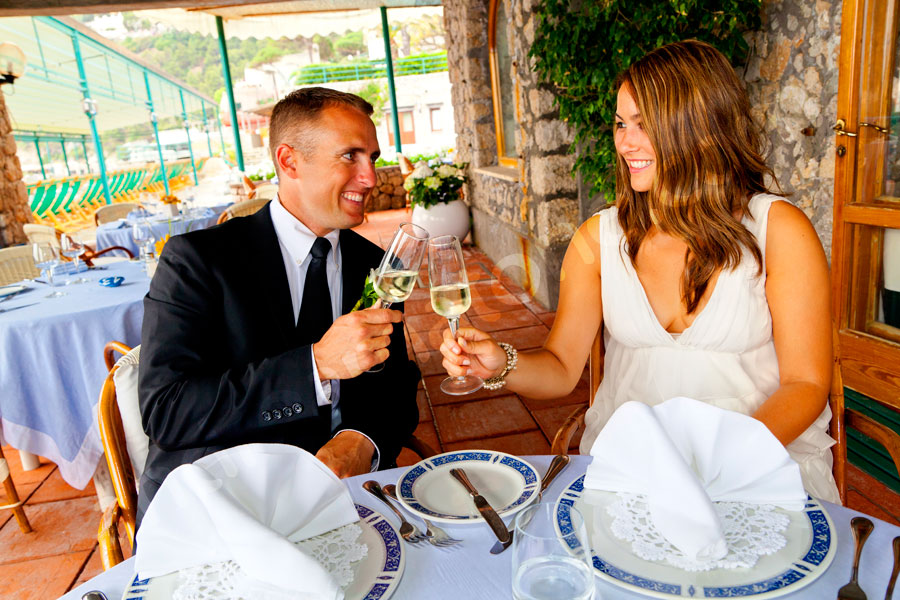 The final wedding toast between the bride and groom 