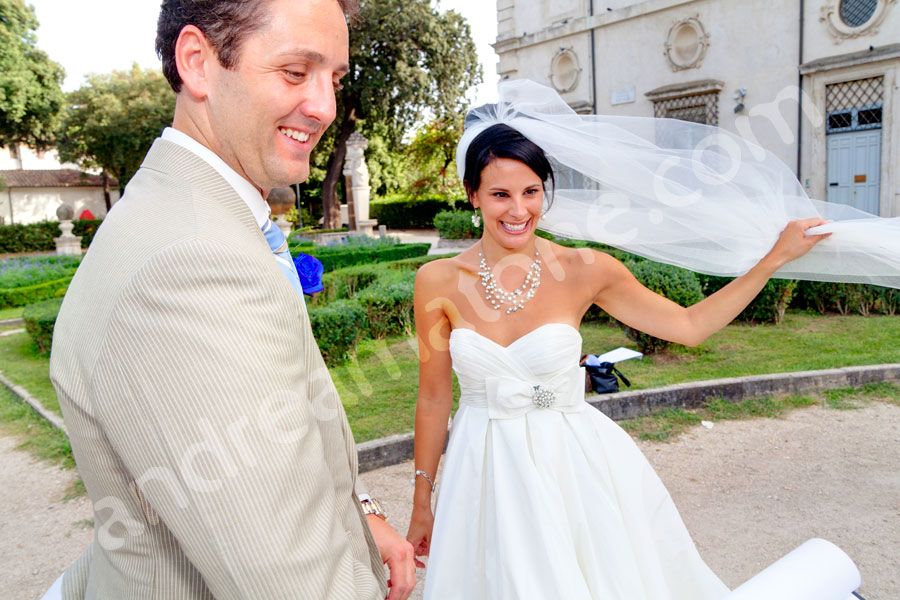 The wedding bride together with the groom during the ceremony 