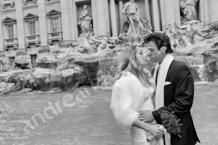 In love at the Fontana di Trevi in Rome Italy 