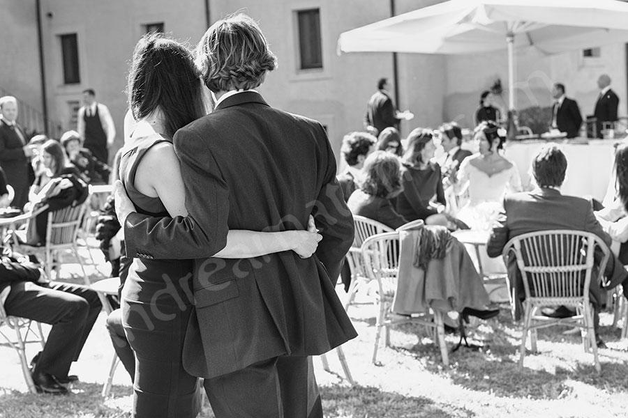 Guests relaxing after the ceremony in Italy 