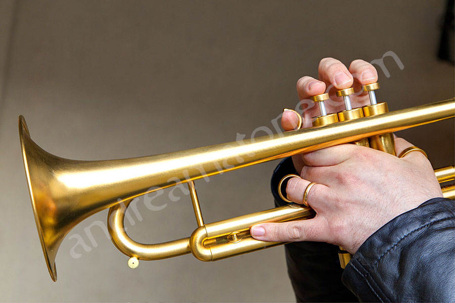 Trumpet player playing 