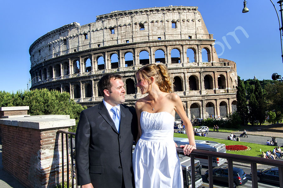 Looking at one another at the Coliseum 