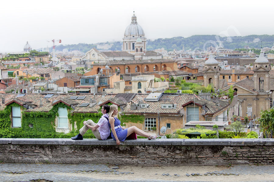 Sitting down before the sweeping view of the city from above