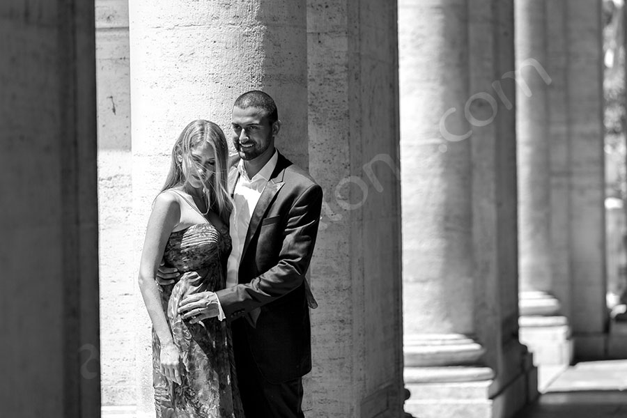 Black and White image taken in Campidoglio plaza.