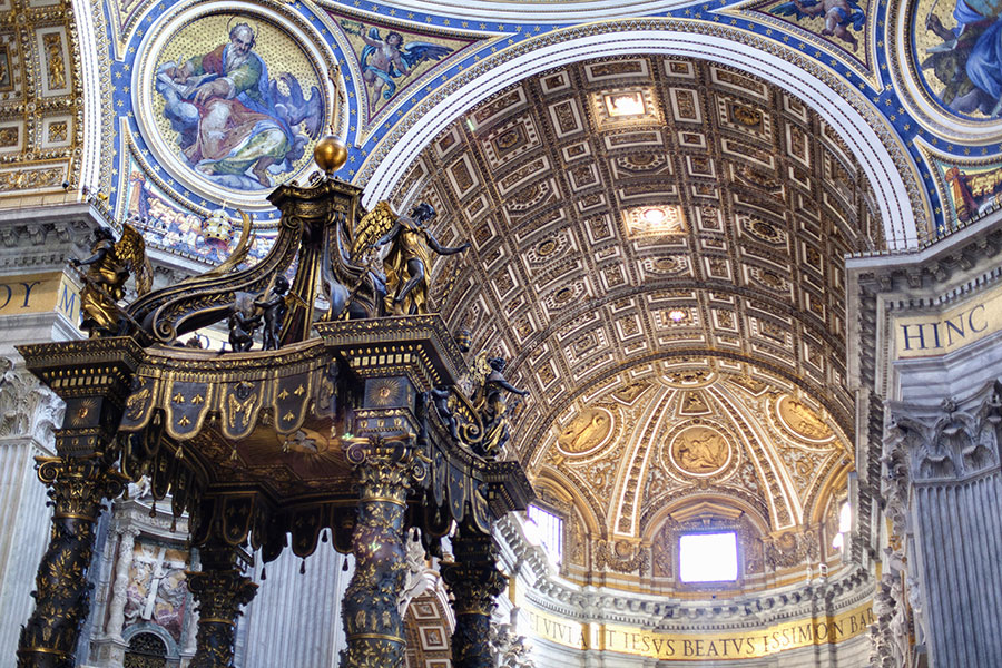 Architecture interior Saint Peter's Basilica Rome Italy
