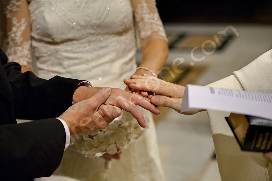 Union of hands during wedding vows renewal in Rome