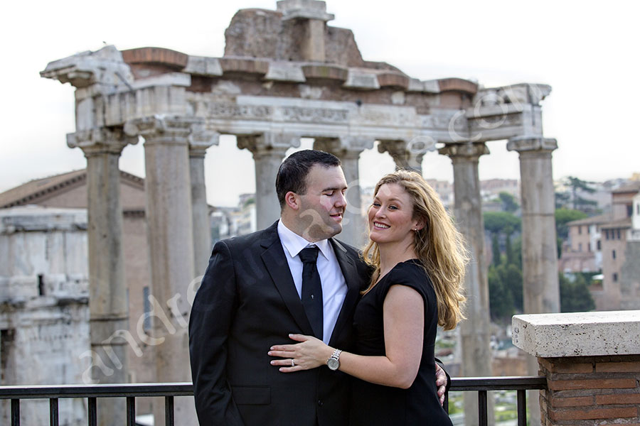 Close up image of them posing during a romantic shoot in the city