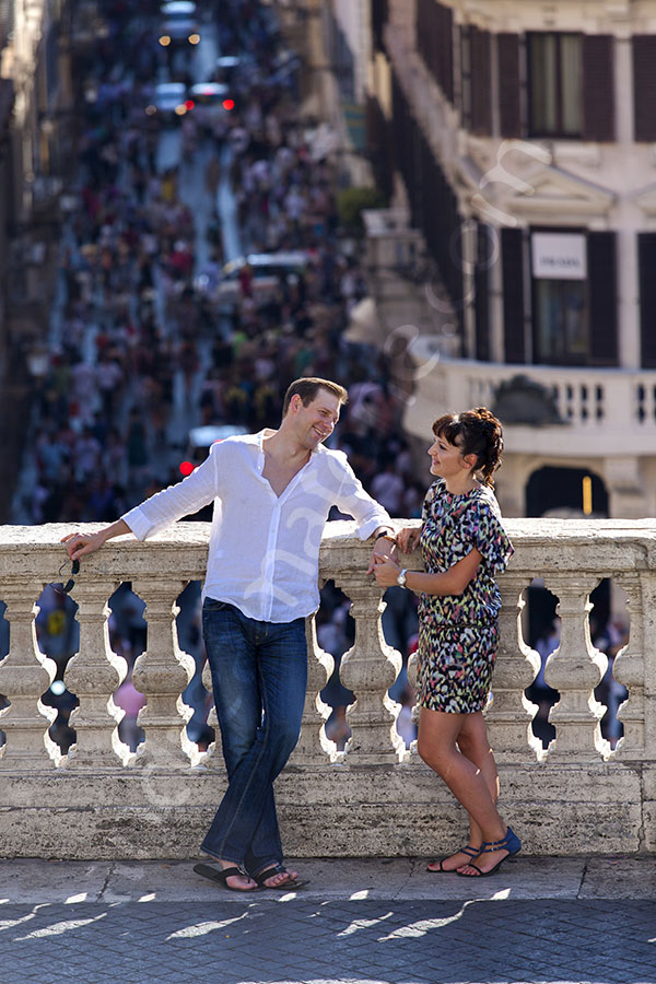 Hanging out on the terrace of Piazza di Spagna