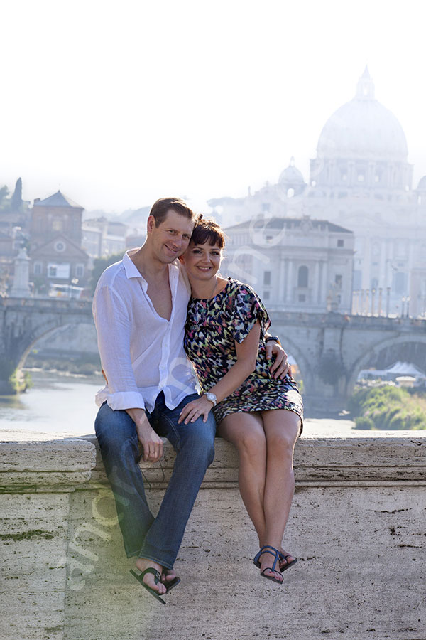 Posing in front of Saint Peter's cathedral in the far distance