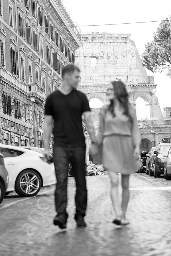 Out of focus picture while walking together in the streets.