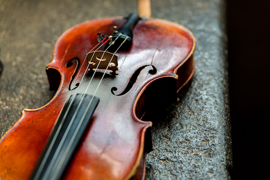 The violin awaiting