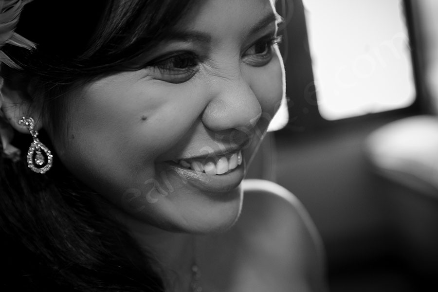 Portrait photography bride in black and white