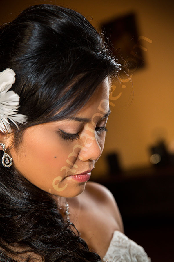 Bride portrait photography looking down