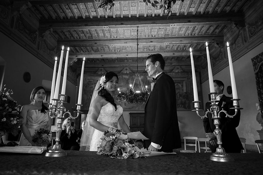 The wedding hall Castello Odescalchi during a civil ceremony