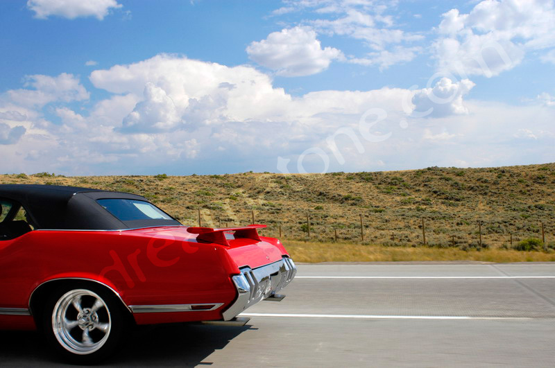 Red mustang hire car driver Rome Italy