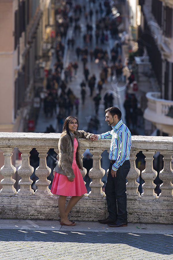 Photo tour picture taken of a couple on the terrace of Trinita' dei Monti in Rome Italy