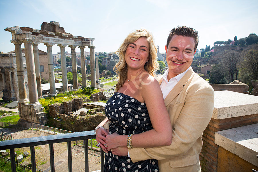 Posing in front of the Roman Forum