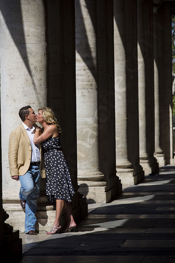 Underneath the columns in Piazza del Campidoglio