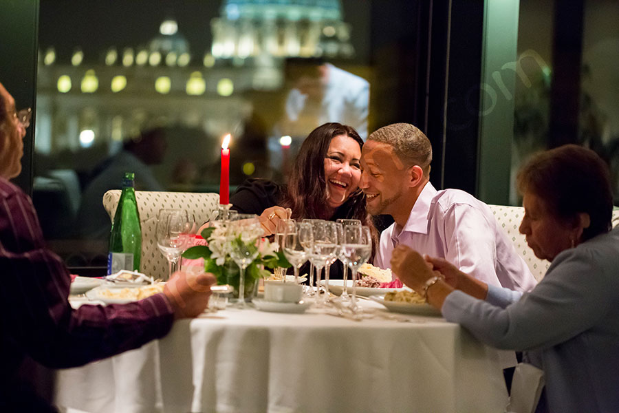 Laughing and having a good time after engagement