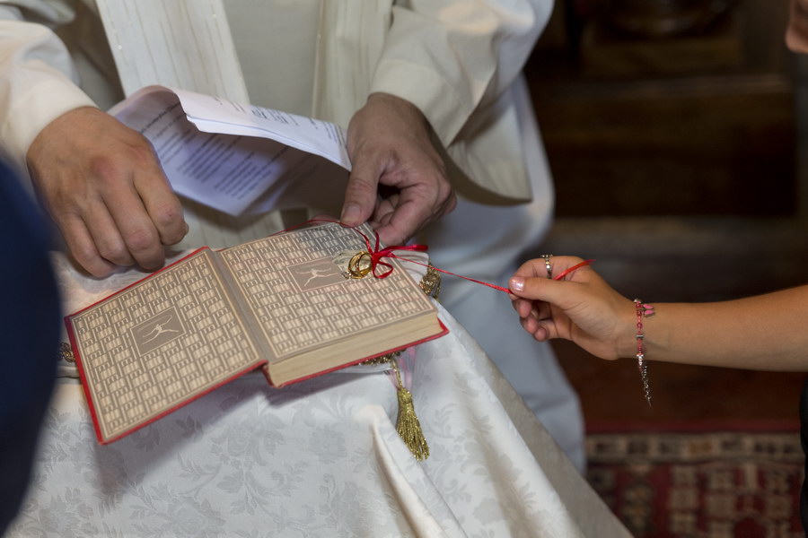 Rings are getting prepared on the Church altar