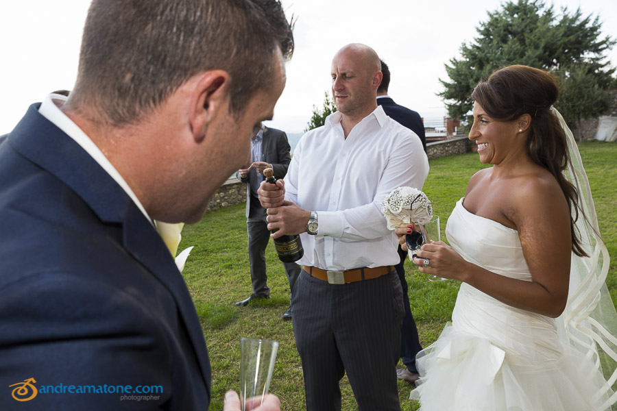 Opening the sparkling wine bottle 1