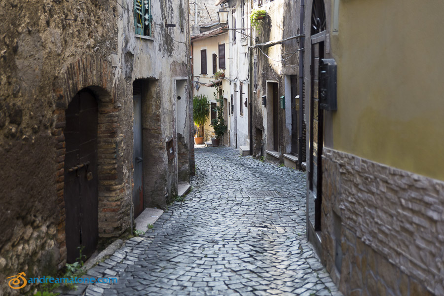 Typical characteristic alleyways in Palombara Sabina Italy