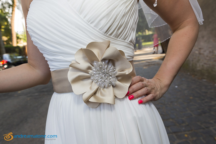 Wedding bride dress close up