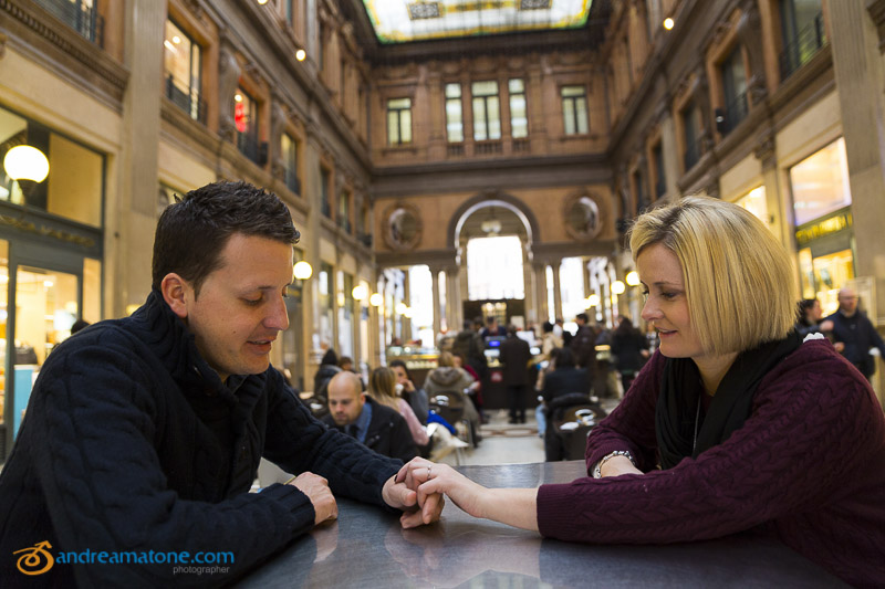 Looking at each other and the ring after the big question