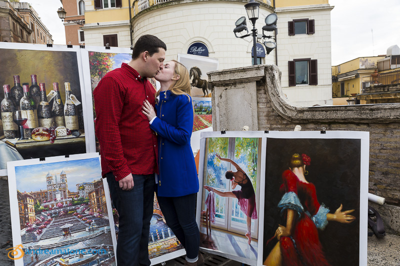 Pictures taken at Church Trinita' dei Monti next to beautiful paintings.