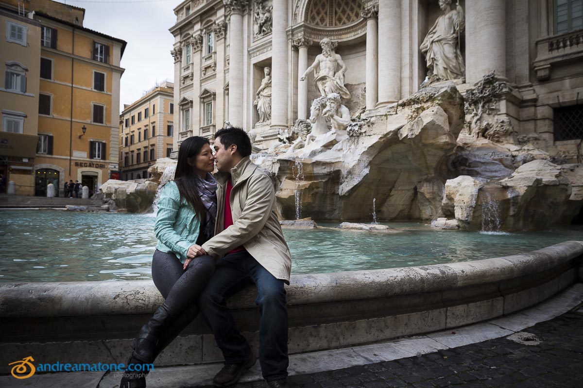 Photo shoot at the Trevi fountain