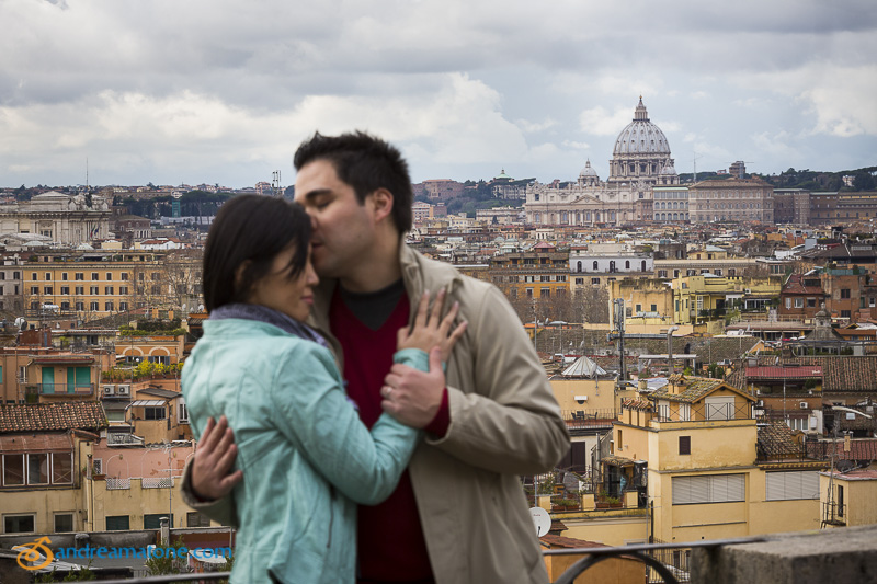 Couple overlooking the Italian cityscape