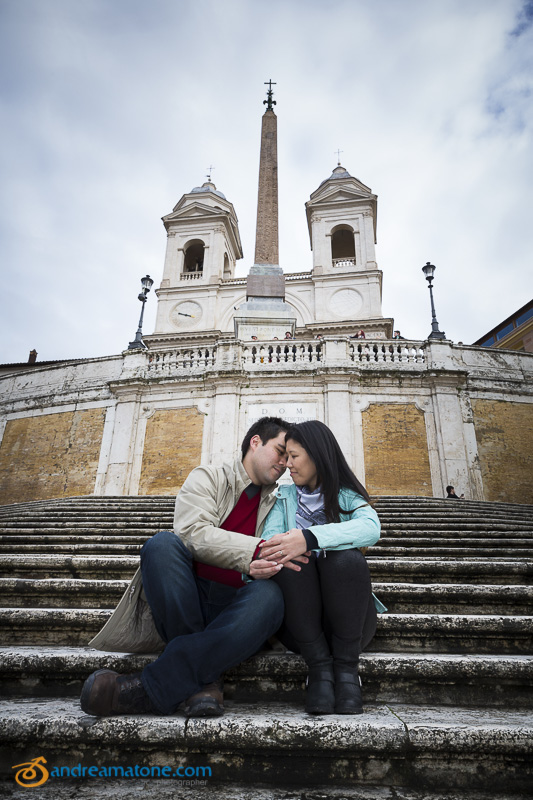 Posing at Church Trinita' dei Monti