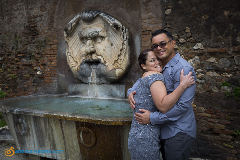 Couple in love after the wedding vow renewal.