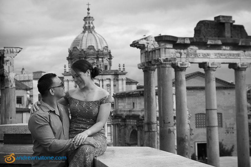 Married couple at the Roman Forum.