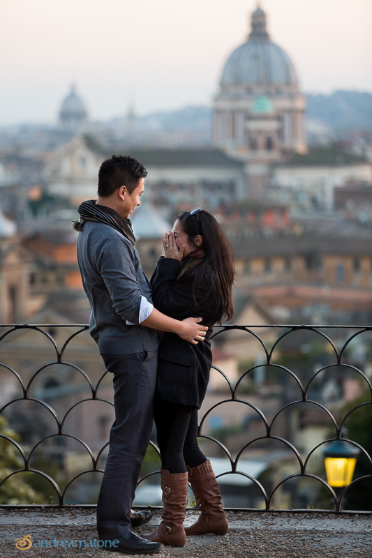 Terrace view of the city with great joy and happiness. 