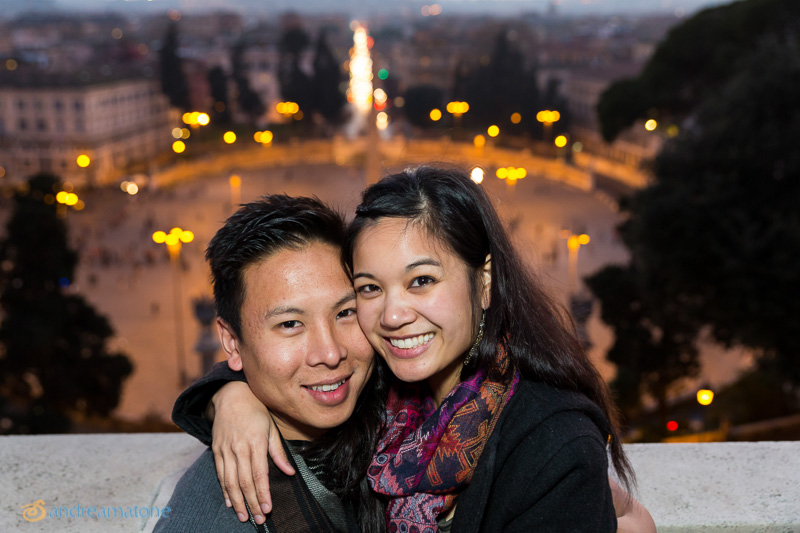 Happily together in Piazza del Popolo.