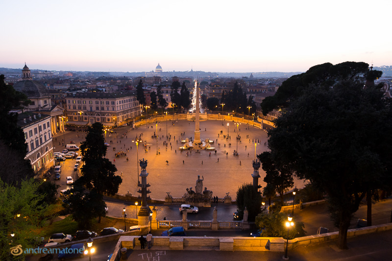 A view of Piazza del Popolo from above.