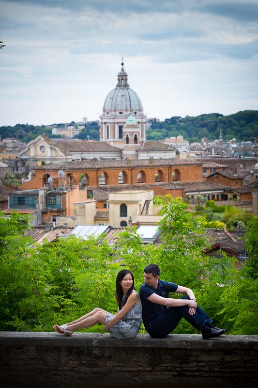 Engaged after a surprise proposal in Rome