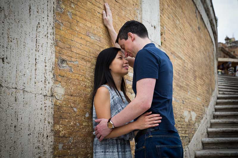 Romantically in love at the Spanish steps