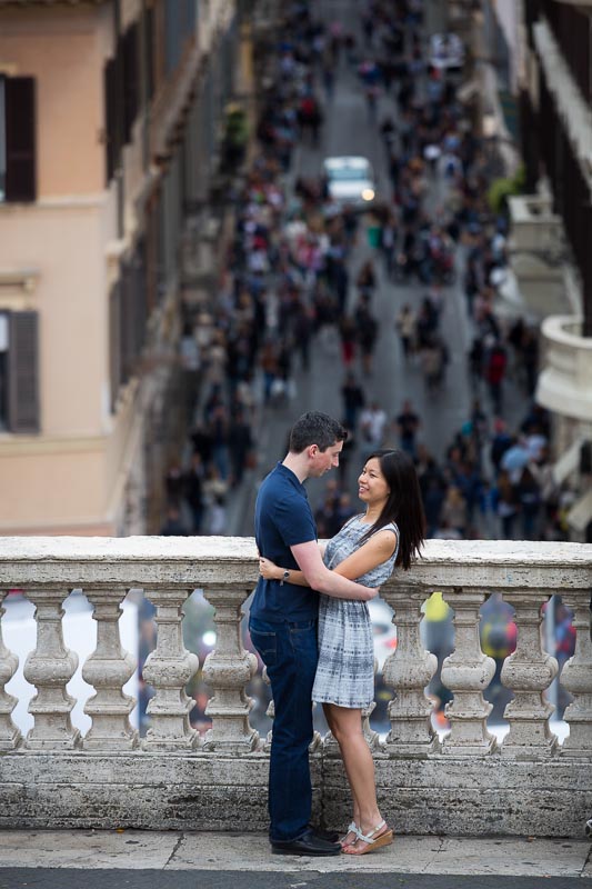 Couple together in Piazza di Spagna in Rome