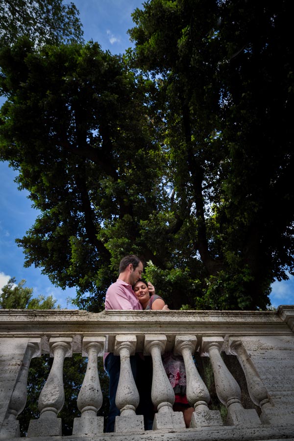 Romantic image. A glimpse from below of a man and a woman in love.