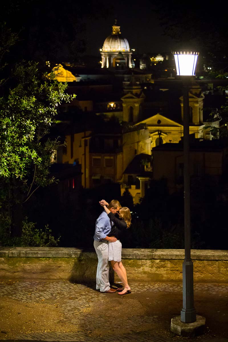 Marriage Proposal Rome Italy. Parco del Pincio.