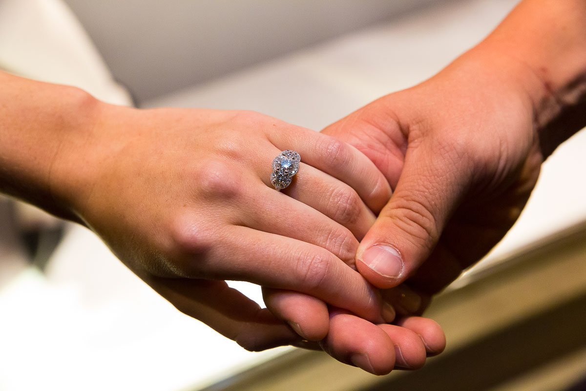 Close up image of the engagement ring.