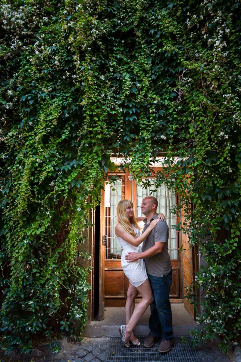 Photo taken under flash lit ivy leaves