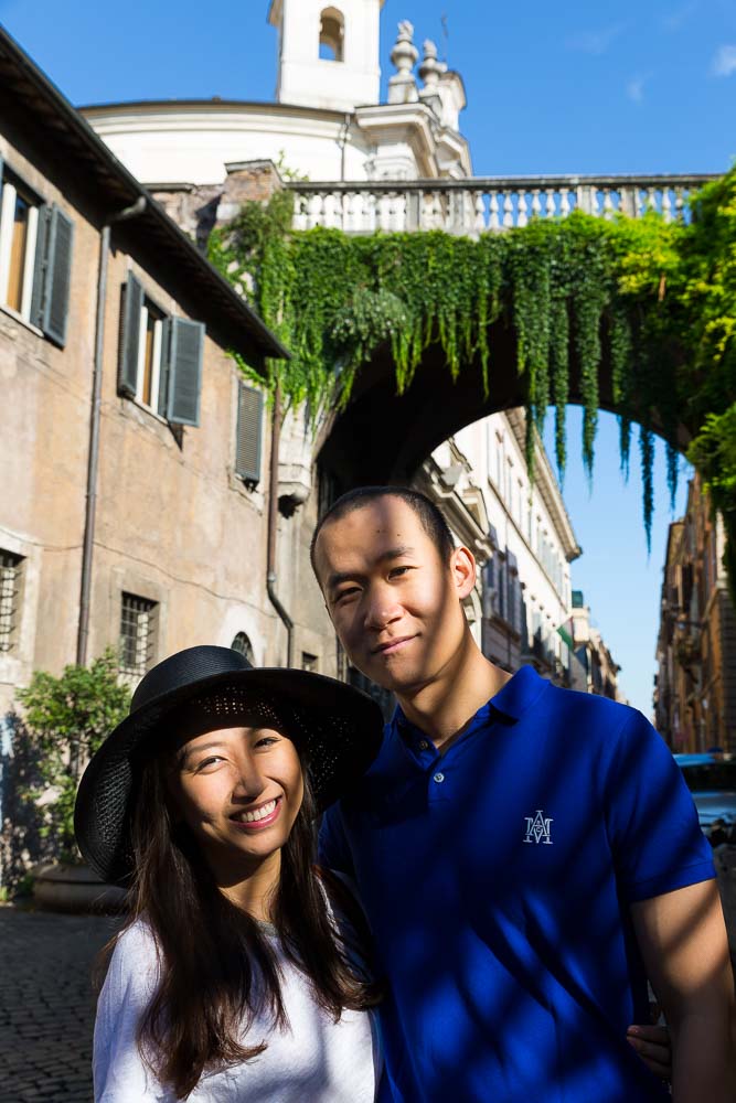 Posing near Palazzo Farnese.