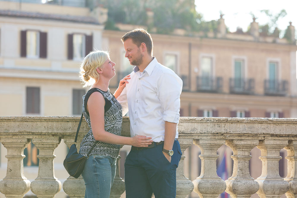 The Spanish steps at sunset during an e-session.