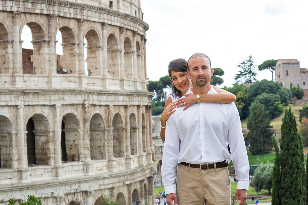 Photo shoot at the Roman Colosseum during and an anniversary engagement session.