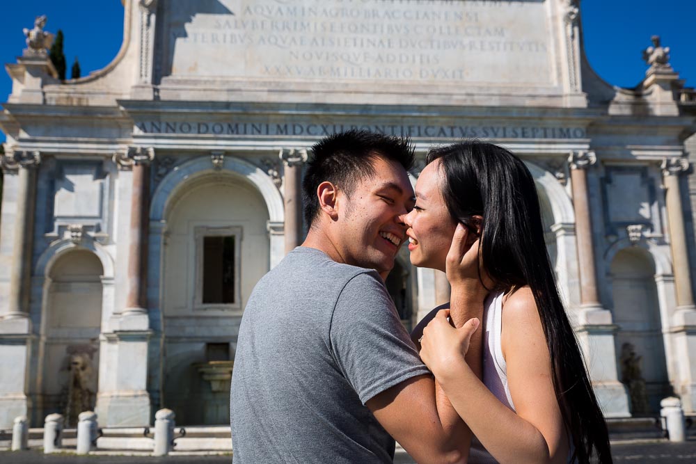 Love and romance during an engagement photo session