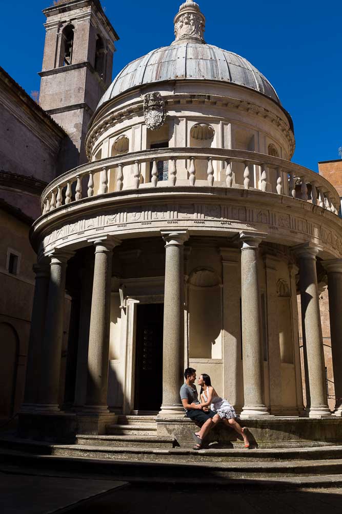 Tempietto del Bramante during an engagement session.